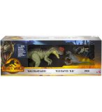 PACK JURASSIC WORLD : DINOSAURE VELOCIRAPTOR BLUE YANGCHUANOSAURUS + OWEN + MOTO - FIGURINE - DINO - MATTEL HLP79