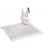 PANPAN DOUDOU PLAT LANGE BLANC ET GRIS 26 X 26 CM - PELUCHE DISNEY LAPIN GRIS - NICOTOY
