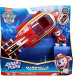 PAT PATROUILLE AQUA PUPS : MARCUS ET SON SOUS-MARIN DAUPHIN - FIGURINE CHIEN - VEHICULE DE LUXE - PAW PATROL - SPIN MASTER - 20140362