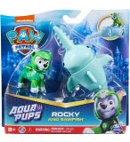 PAT PATROUILLE AQUA PUPS ROCKY ET SON POISSON SCIE - FIGURINE CHIEN - PAW PATROL - SPIN MASTER - 20139322