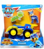 PAT PATROUILLE CHASE AVEC SA VOITURE DE POLICE - FIGURINE CHIEN - PAW PATROL MIGHTY PUPS SUPER PAWS - SPIN MASTER - 20118687