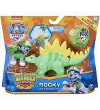 PAT PATROUILLE DINO RESCUE ROCKY ET SON STEGOSAURE + DINOSAURE MYSTERE - FIGURINE CHIEN - PAW PATROL - SPIN MASTER - 20129715