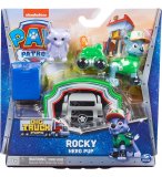 PAT PATROUILLE HERO PUP - ROCKY + DRONE DE SAUVETAGE A CLIPSER + RATON LAVEUR + CENTRE DE COMMANDE - FIGURINE CHIEN - PAW PATROL - SPIN MASTER - 20139039