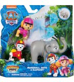 PAT PATROUILLE JUNGLE PUPS  MARCUS ET STELLA ET UN ELEPHANT + 2  ACCESSOIRES - FIGURINE CHIEN - PAW PATROL - SPIN MASTER - 20144813