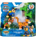 PAT PATROUILLE JUNGLE PUPS TRACKER ET CHASE ET UN TIGRE + 2 ACCESSOIRES - FIGURINE CHIEN - PAW PATROL - SPIN MASTER - 20144812