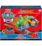 PAT PATROUILLE MOTO PUPS : ROCKY AVEC SA MOTO DE RECYCLAGE A RETROFRICTION - FIGURINE CHIEN - VEHICULE DE LUXE - PAW PATROL - SPIN MASTER - 20129830