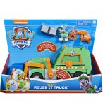 PAT PATROUILLE ROCKY AVEC GRAND CAMION DE RECYCLAGE TRANSFORMABLE - FIGURINE CHIEN - PAW PATROL - SPIN MASTER