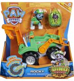 PAT PATROUILLE ROCKY AVEC SON CAMION DE RECYCLAGE + DINOSAURE MYSTERE - FIGURINE CHIEN - PAW PATROL DINO RESCUE