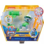 PAT PATROUILLE ROCKY AVEC SON ET SAC A DOS TRANSPORTABLE - FIGURINE CHIEN - PAW PATROL THE MOVIE - SPIN MASTER - 20130317