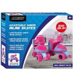 PATINS A ROULETTES ROSE ET BLEU REGLABLES DE 29 A 34 - JEU PLEIN AIR