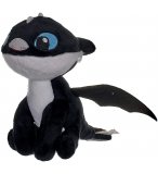 PELUCHE BEBE DRAGON NOIR FLECHE 37 CM YEUX BLEU - PELUCHE LICENCE DRAGONS