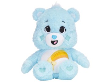 Peluche Bisounours Bleu Etoile et arc en ciel jaune - Touronchon 30 cm - Doudou licence