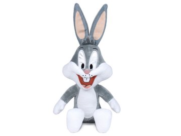 Peluche bugs bunny 26 cm - lapin gris - doudou licence looney tunes