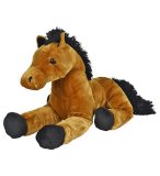 PELUCHE CHEVAL COUCHE BRUN FLOPPY 61 CM - ANIMAUX DE LA FERME - NICOTOY