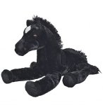PELUCHE CHEVAL COUCHE NOIR FLOPPY 61 CM - ANIMAUX DE LA FERME - NICOTOY