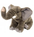 PELUCHE ELEPHANT GRIS 33 CM - ANIMAUX DE LA SAVANE - WILD REPUBLIC - 11498