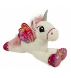 PELUCHE GEANTE : LICORNE COUCHEE BLANCHE AVEC AILES 88CM - ANIMAUX FANTASTIQUE