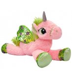 PELUCHE GEANTE : LICORNE COUCHEE ROSE AVEC AILES 88CM - ANIMAUX FANTASTIQUE