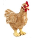 PELUCHE GRANDE POULE BRUNE 32 CM - CLASSIC ANIMAUX DE LA FERME - LIVING NATURE - AN378