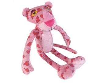 Peluche la Panth�re rose avec coeur 40 cm - Doudou licence