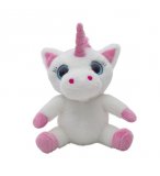 PELUCHE LICORNE BLANCHE ASSISE 36 CM - ANIMAUX FANTASTIQUE - WILD PLANET - K7871