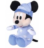 PELUCHE MICKEY AVEC ETOILES PHOSPHORESCENTES 25 CM DISNEY - DOUDOU BLEU BRILLE DANS LA NUIT - NICOTOY