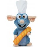 PELUCHE RAT REMY CHEF DE CUISINE AVEC BAGUETTE DE PAIN 31 CM - RATATOUILLE - PELUCHE LICENCE DISNEY