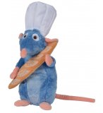 PELUCHE RAT REMY CHEF DE CUISINE AVEC BAGUETTE DE PAIN 33 CM - RATATOUILLE - NICOTOY - PELUCHE LICENCE DISNEY