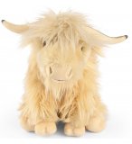 PELUCHE VACHE HIGHLAND BLANCHE 34 CM - LIVING NATURE - AN694