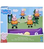 PEPPA LE COCHON ET SA FAMILLE VOYAGE EN CANOE - 5 PIECES - FIGURINES PEPPA PIG - MINI UNIVERS