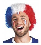 PERRUQUE AFRO TRICOLORE FRANCE BLEU, BLANC, ROUGE ADULTE - SUPPORTER, FOOTBALL