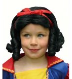 PERRUQUE ENFANT BLANCHE-NEIGE - ACCEESOIRE COSTUME - PERRUQUE NOIR - DEGUISEMENT