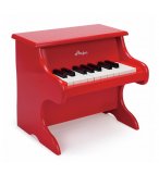 PETIT PIANO ROUGE EN BOIS 18 TOUCHES + PARTITIONS - HAPE - E0318 - JOUET MUSICAL