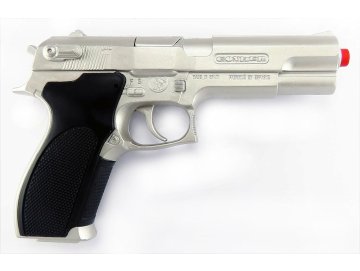 Pistolet police 8 coups en metal et plastique gris - Gonher - 0450