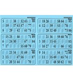 PLAQUE DE 6 GRILLES DE LOTO RIGIDE 1MM BLEU - CARTONS LOTO - LOTOQUINE