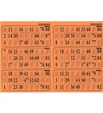 PLAQUE DE 6 GRILLES DE LOTO RIGIDE 1MM ORANGE - CARTONS LOTO - LOTOQUINE