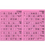 PLAQUE DE 6 GRILLES DE LOTO RIGIDE 1MM ROSE - CARTONS LOTO - LOTOQUINE