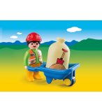 PLAYMOBIL 1.2.3 6961 OUVRIER AVEC BROUETTE