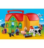 PLAYMOBIL 1.2.3 6962 FERME TRANSPORTABLE AVEC ANIMAUX