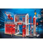 PLAYMOBIL CITY ACTION 9462 CASERNE DE POMPIERS AVEC HELICOPTERE