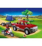 PLAYMOBIL FAMILY FUN 70116 PICK-UP ET MOTO AVEC TENTE