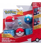 POKEMON CLIP 'N' GO : CEINTURE DU DRESSEUR AVEC POKE BALL ET DIVE BALL + FIGURINE TIPLOUF - BANDAI