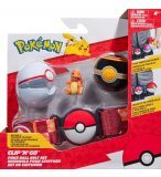 POKEMON CLIP 'N' GO : CEINTURE DU DRESSEUR AVEC PREMIER BALL ET LUXURY BALL + FIGURINE SALAMECHE - BANDAI