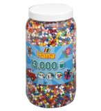 POT DE 13000 PERLES A REPASSER HAMA MIDI COULEURS ASSORTIES - 211-00