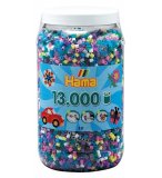 POT DE 13000 PERLES A REPASSER HAMA MIDI COULEURS ASSORTIES - 211-69