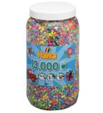 POT DE 13000 PERLES A REPASSER HAMA MIDI COULEURS ASSORTIES PASTEL - 211-50