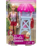 POUPEE BARBIE BLONDE METIER : MAITRE- NAGEUR + CHIEN + ACCESSOIRES - SAUVETEUSE - MATTEL - GTX69