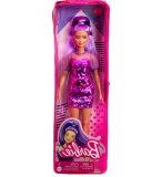 POUPEE BARBIE FASHIONISTAS CHEVEUX VIOLETS - ROBE VIOLETS AVEC BASKETS - MATTEL - HBV12