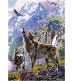 PUZZLE 2 LOUPS DANS LA MONTAGNE 500 PIECES - COLLECTION PAYSAGE ET ANIMAUX DE LA FORET - EDUCA 19548