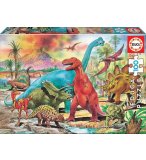 PUZZLE AU PAYS DES DINOSAURES 100 PIECES - COLLECTION DINO ET ANIMAUX PREHISTORIQUE - EDUCA - 13179